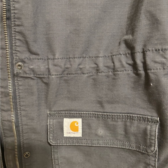 Carhartt Women Gray Utility Field Jacket Snap Zip Lightweight M 8/10 - Picture 9 of 10